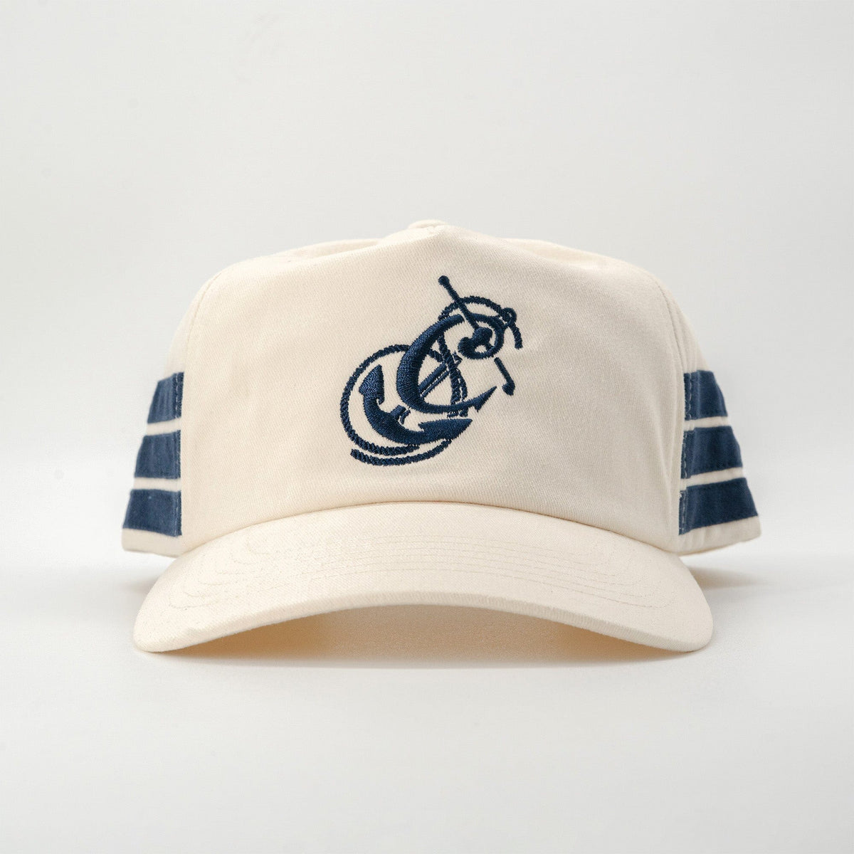 C Anchor Hat Communal Bone White Cotton Twill Mesh Flap