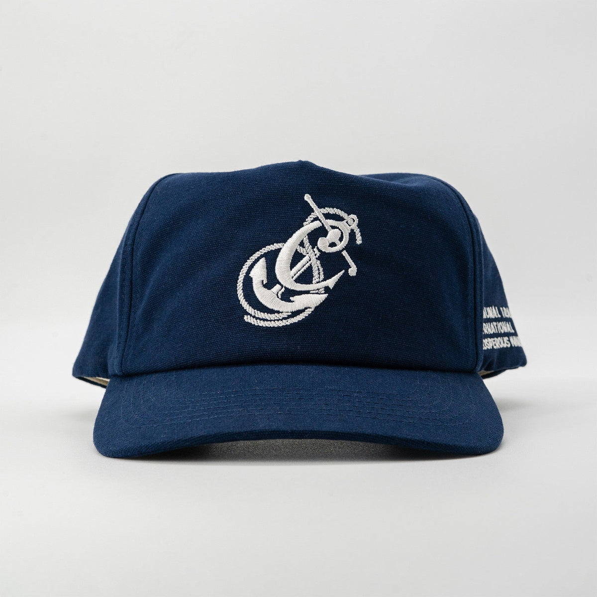 C Anchor Hat Communal Navy Cotton Canvas Mesh Flap