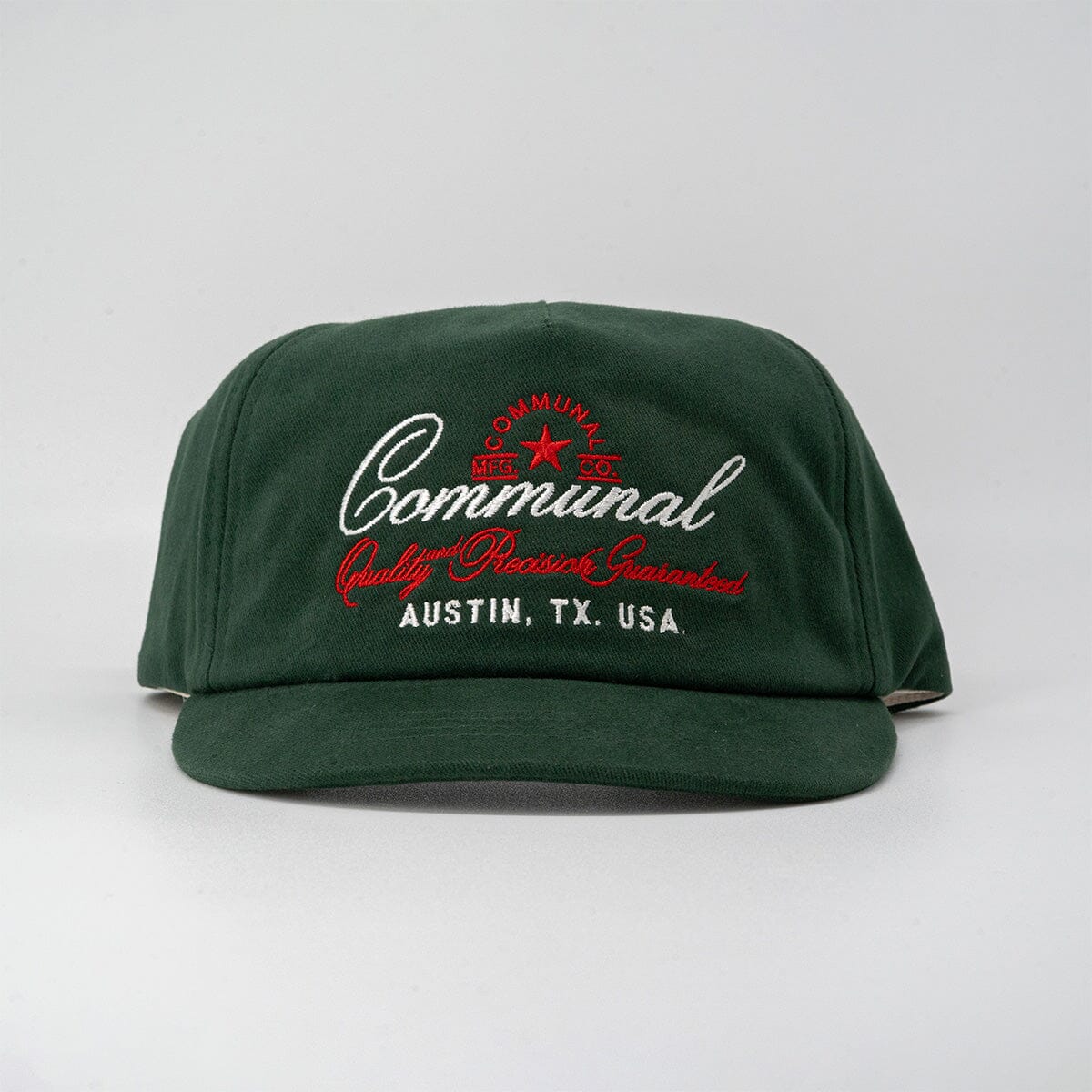 Communal MFG Co. Short Brim Hat Communal Cowboy Hunter Green Cotton Twill Short Brim