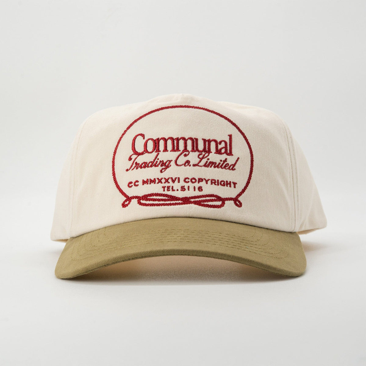 Trading Co. Hat Communal Camel/Vintage White Cotton Twill Mesh Flap